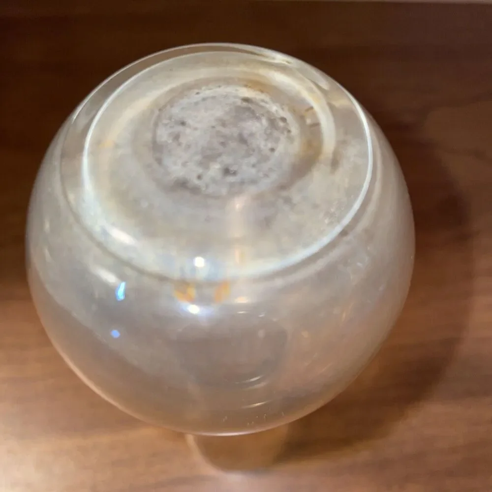 Vtg Clear Glass 6 Inch Bud Vase Cloudy Bottom Unbranded